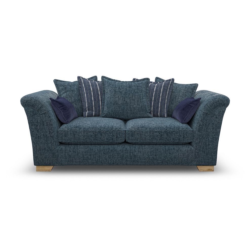 Milldale 3 Seater Pillow Back Sofa in  Milo Navy Fabric with Navy Scatters 2