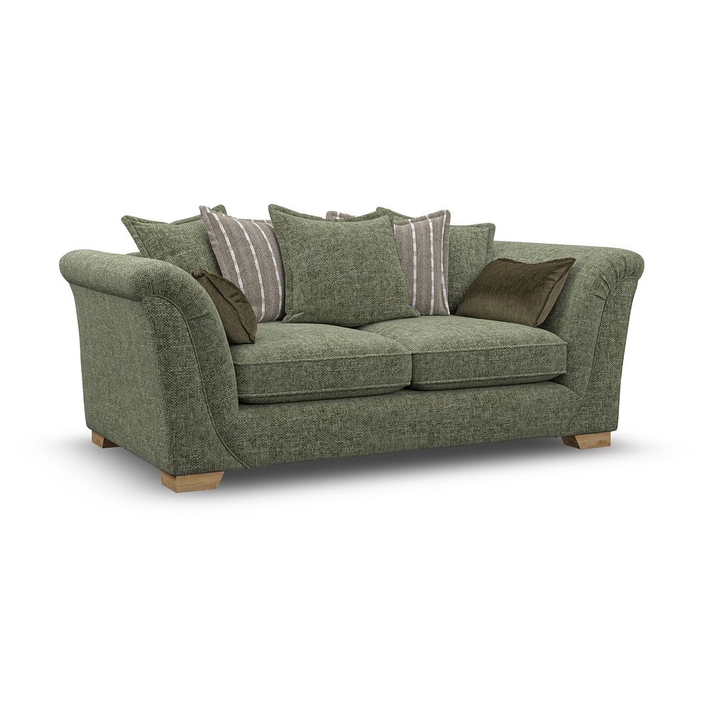 Milldale 3 Seater Pillow Back Sofa in Milo Olive Fabric with Earth Scatters 1