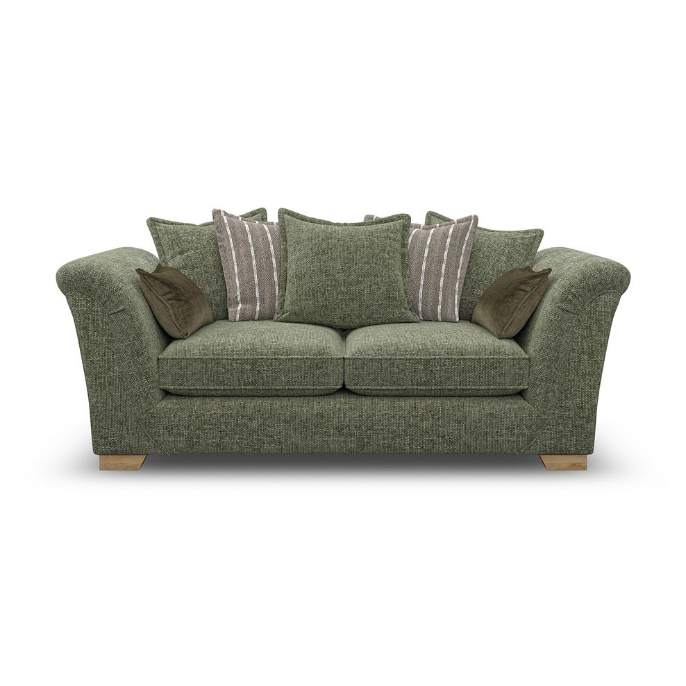 Milldale 3 Seater Pillow Back Sofa in Milo Olive Fabric with Earth Scatters 2