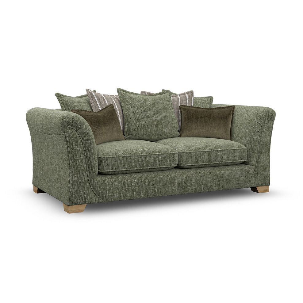 Milldale 3 Seater Pillow Back Sofa in Milo Olive Fabric with Earth Scatters 3