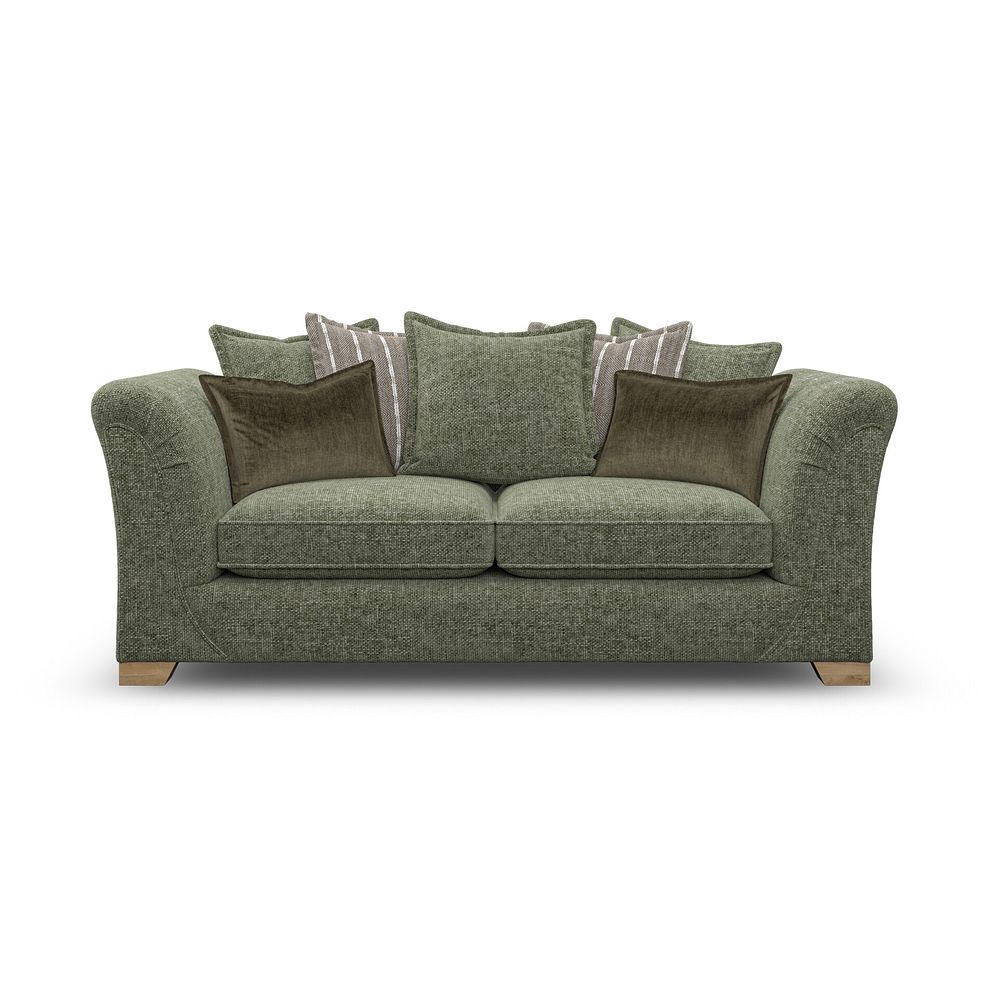 Milldale 3 Seater Pillow Back Sofa in Milo Olive Fabric with Earth Scatters 4