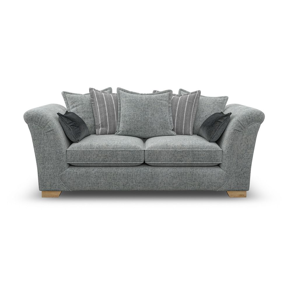Milldale 3 Seater Pillow Back Sofa in Milo Pewter Fabric with Grey Scatters 2