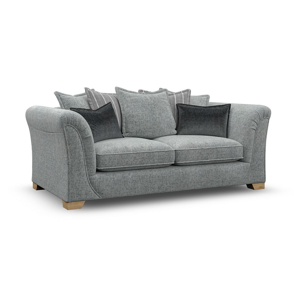 Milldale 3 Seater Pillow Back Sofa in Milo Pewter Fabric with Grey Scatters 3