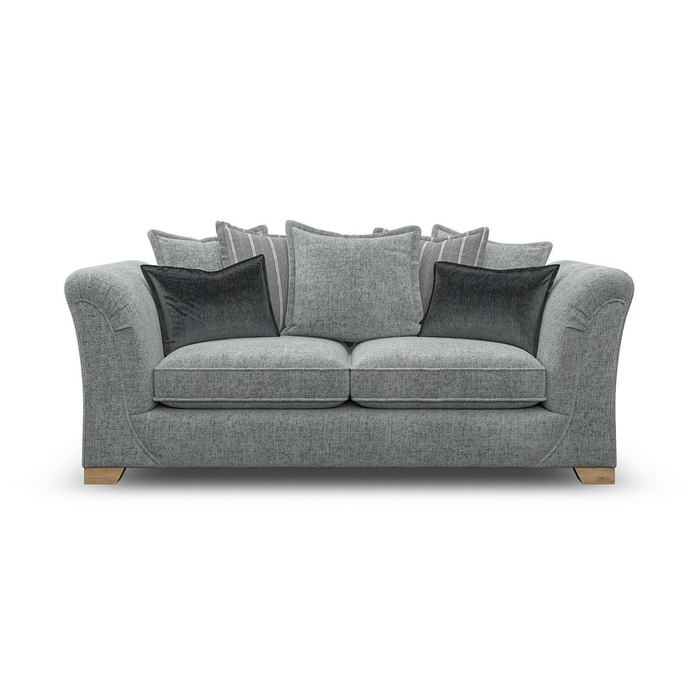Milldale 3 Seater Pillow Back Sofa in Milo Pewter Fabric with Grey Scatters 4