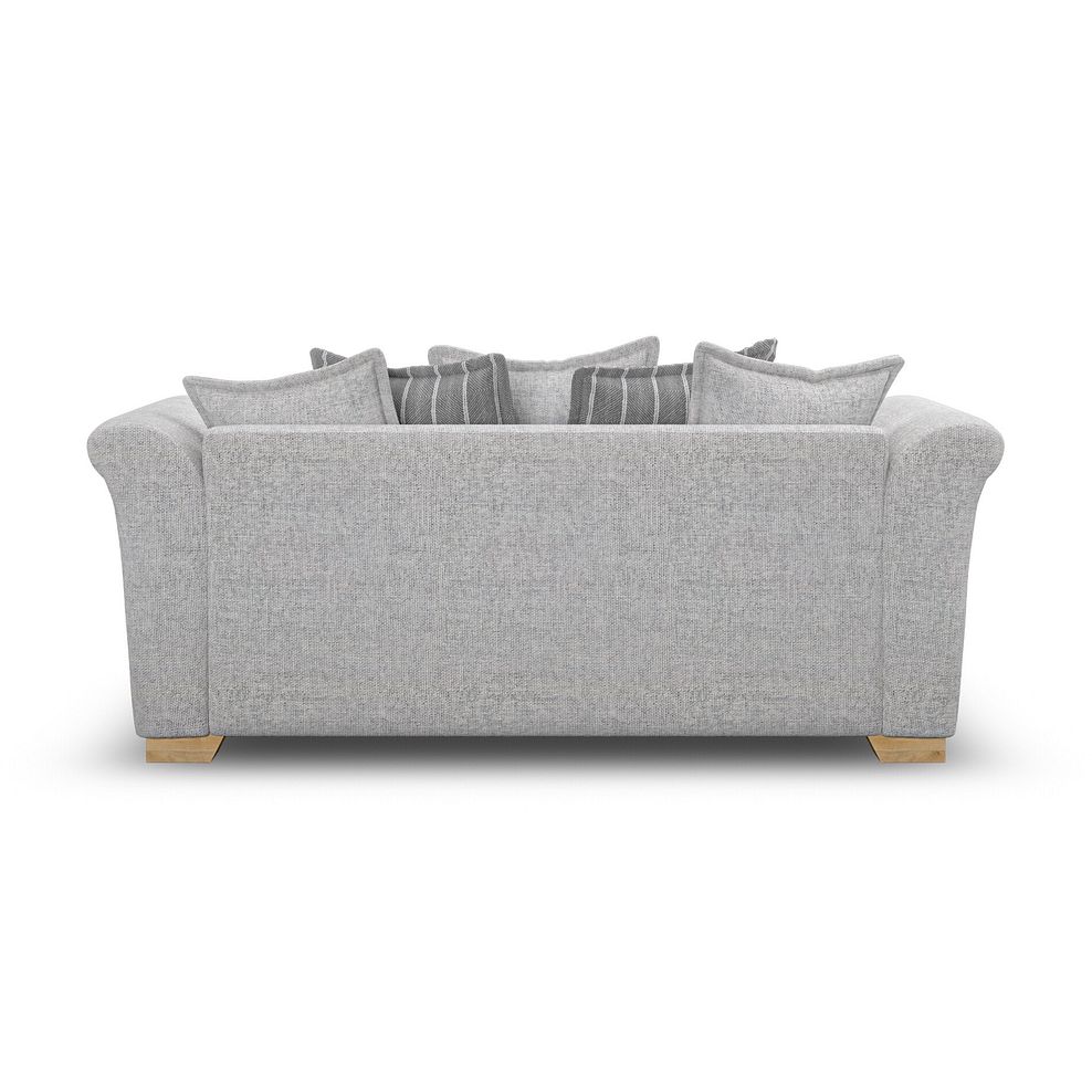 Milldale 3 Seater Pillow Back Sofa in Milo Silver Fabric with Grey Scatters 4