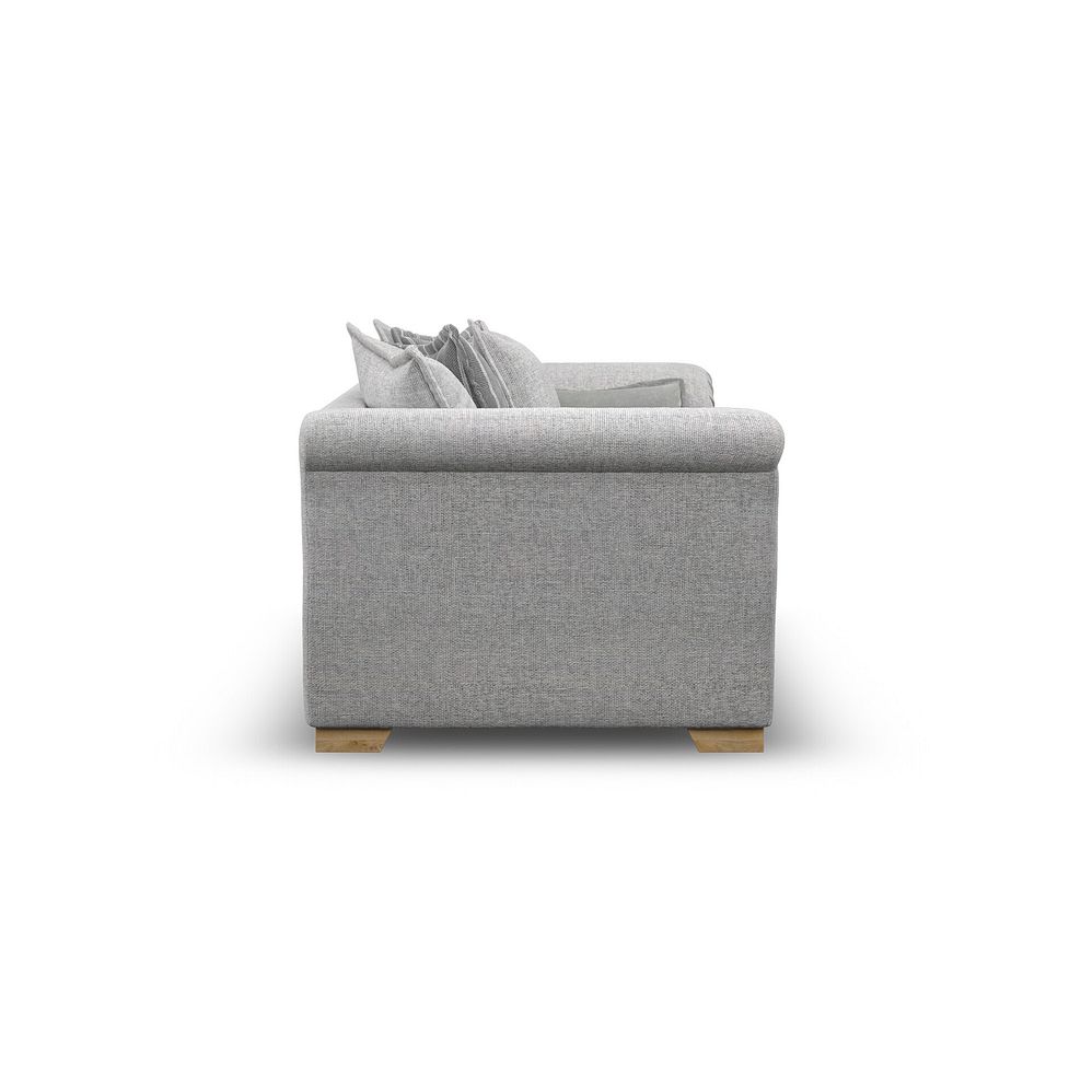 Milldale 3 Seater Pillow Back Sofa in Milo Silver Fabric with Grey Scatters 5
