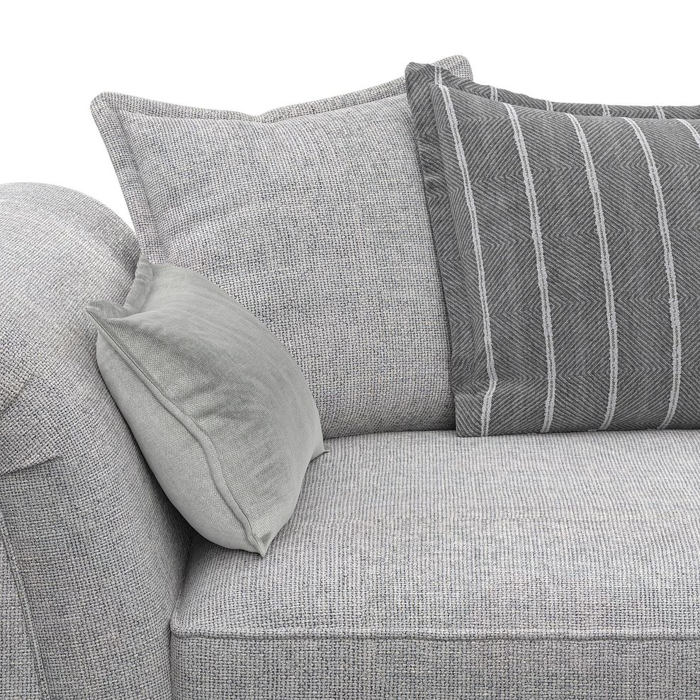 Milldale 3 Seater Pillow Back Sofa in Milo Silver Fabric with Grey Scatters 8
