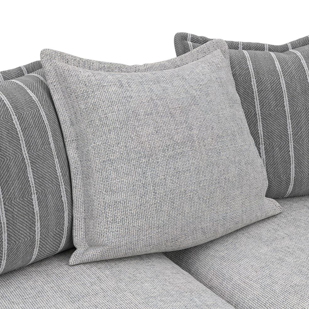 Milldale 3 Seater Pillow Back Sofa in Milo Silver Fabric with Grey Scatters 10