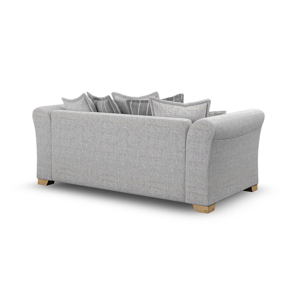 Milldale 3 Seater Pillow Back Sofa in Milo Silver Fabric with Grey Scatters 5