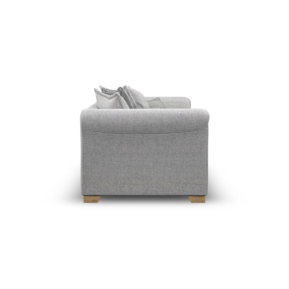Milldale 3 Seater Pillow Back Sofa in Milo Silver Fabric with Grey Scatters 7