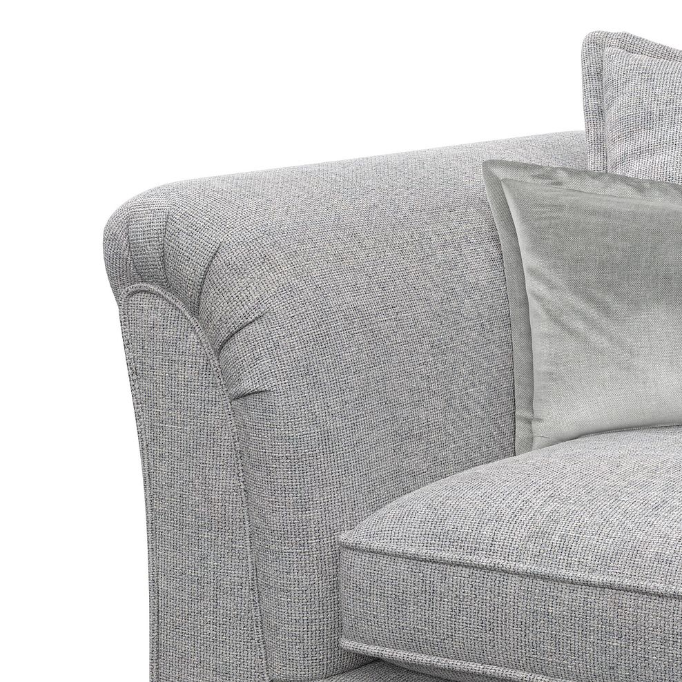 Milldale 3 Seater Pillow Back Sofa in Milo Silver Fabric with Grey Scatters 9