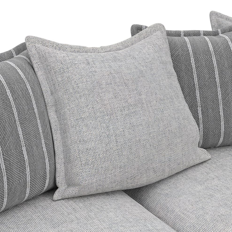 Milldale 3 Seater Pillow Back Sofa in Milo Silver Fabric with Grey Scatters 12