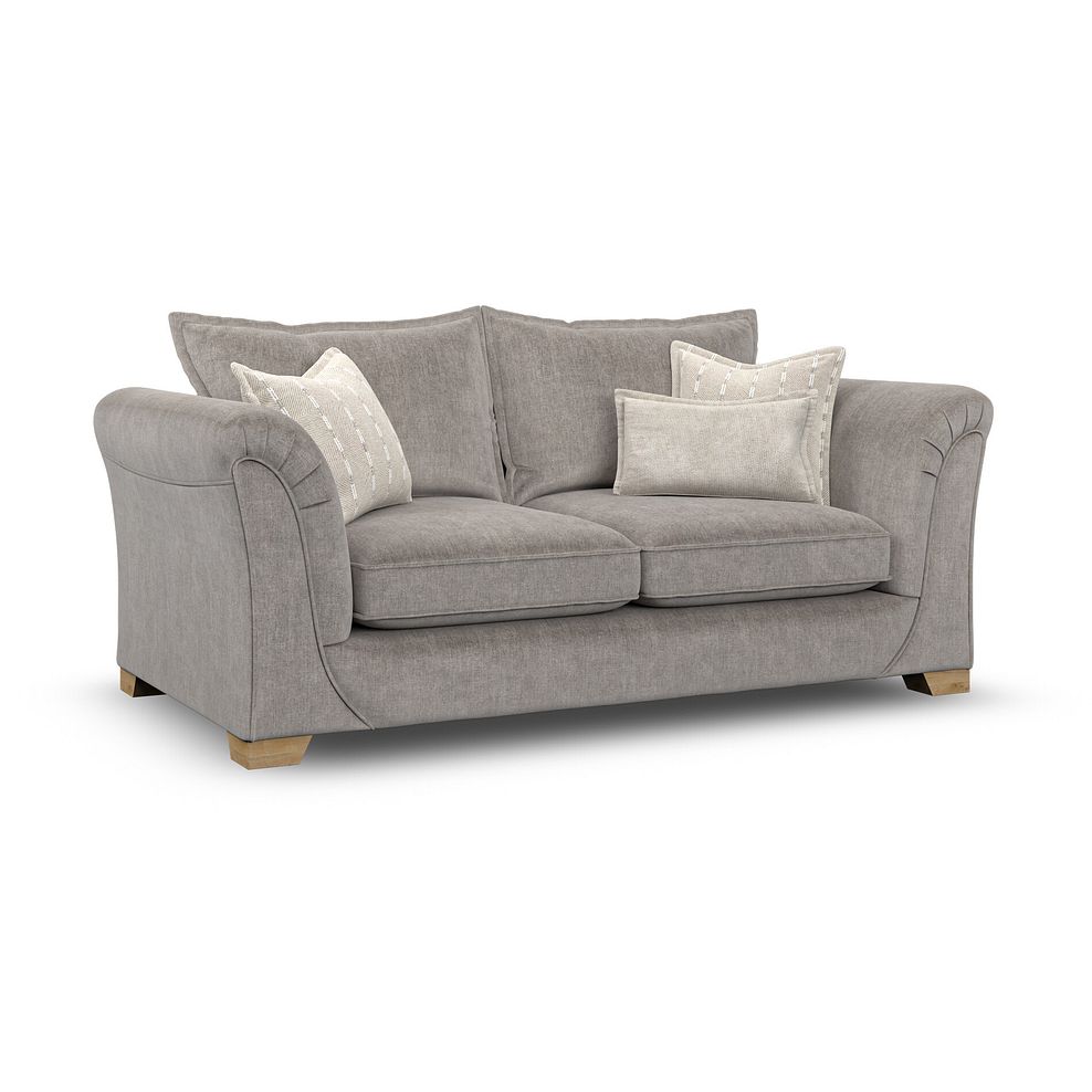 Milldale 3 Seater Sofa in Garda Acier Fabric with Linen Scatters 3