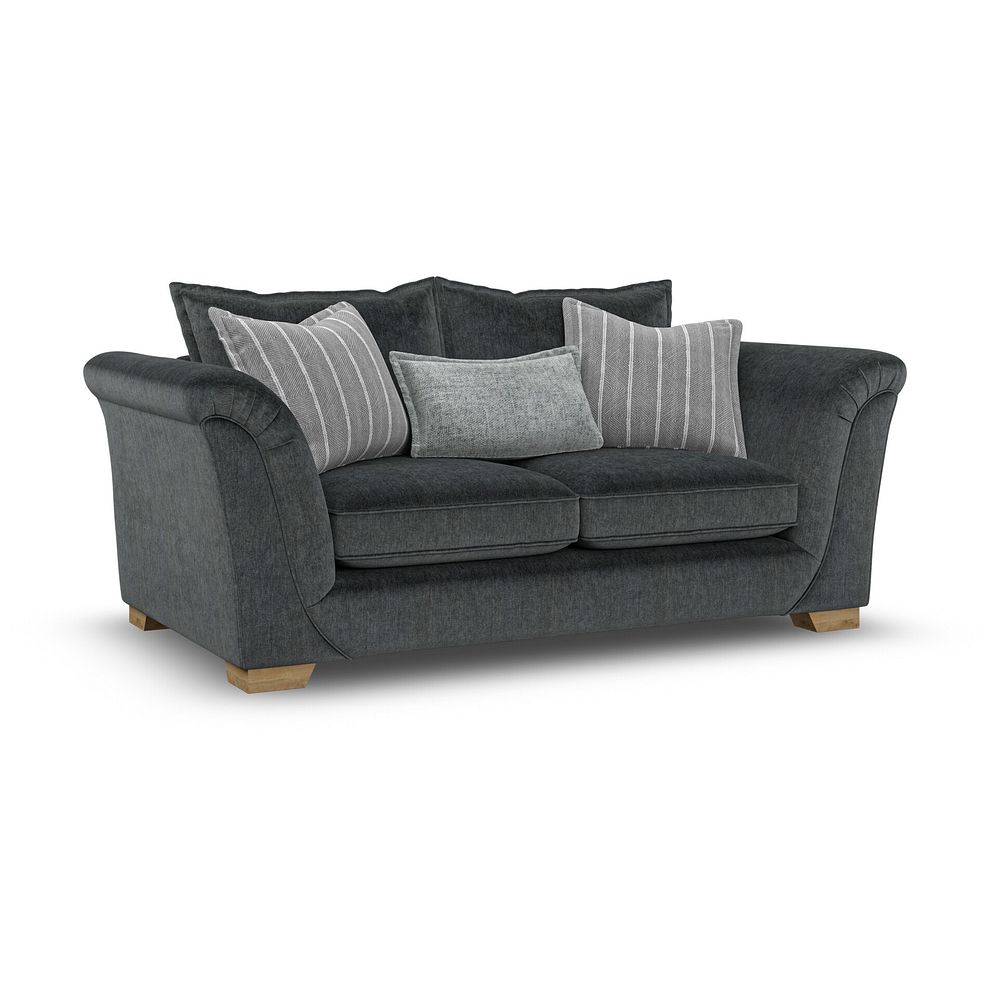 Milldale 3 Seater Sofa in Garda Carbon Fabric with Grey Scatters 1