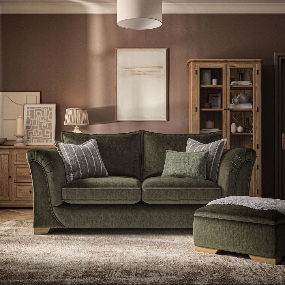 Milldale 3 Seater Sofa in Garda Seaweed Fabric with Earth Scatters 2