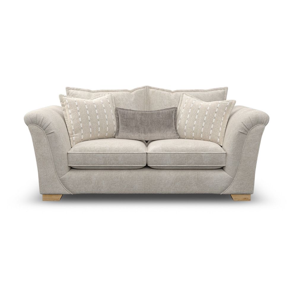 Milldale 3 Seater Sofa in Milo Cream Fabric with Linen Scatters 2