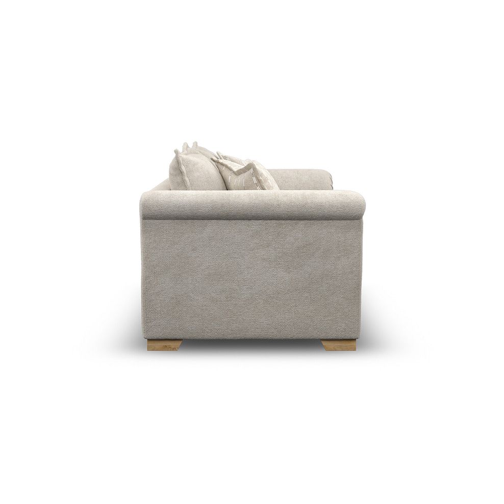 Milldale 3 Seater Sofa in Milo Cream Fabric with Linen Scatters 5