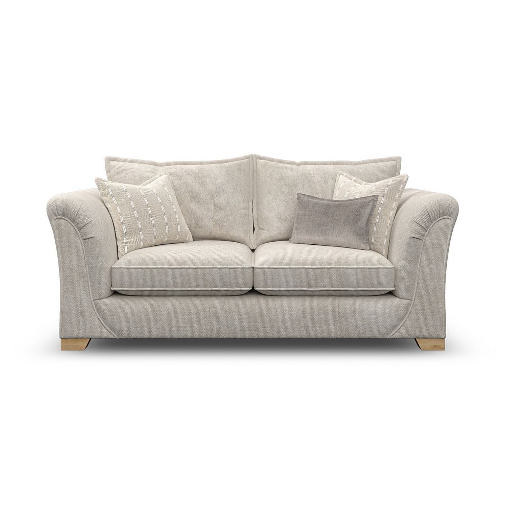 Milldale 3 Seater Sofa in Milo Cream Fabric with Linen Scatters 4