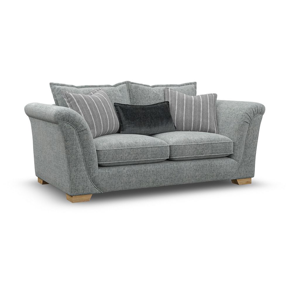 Milldale 3 Seater Sofa in Milo Pewter Fabric with Grey Scatters 1