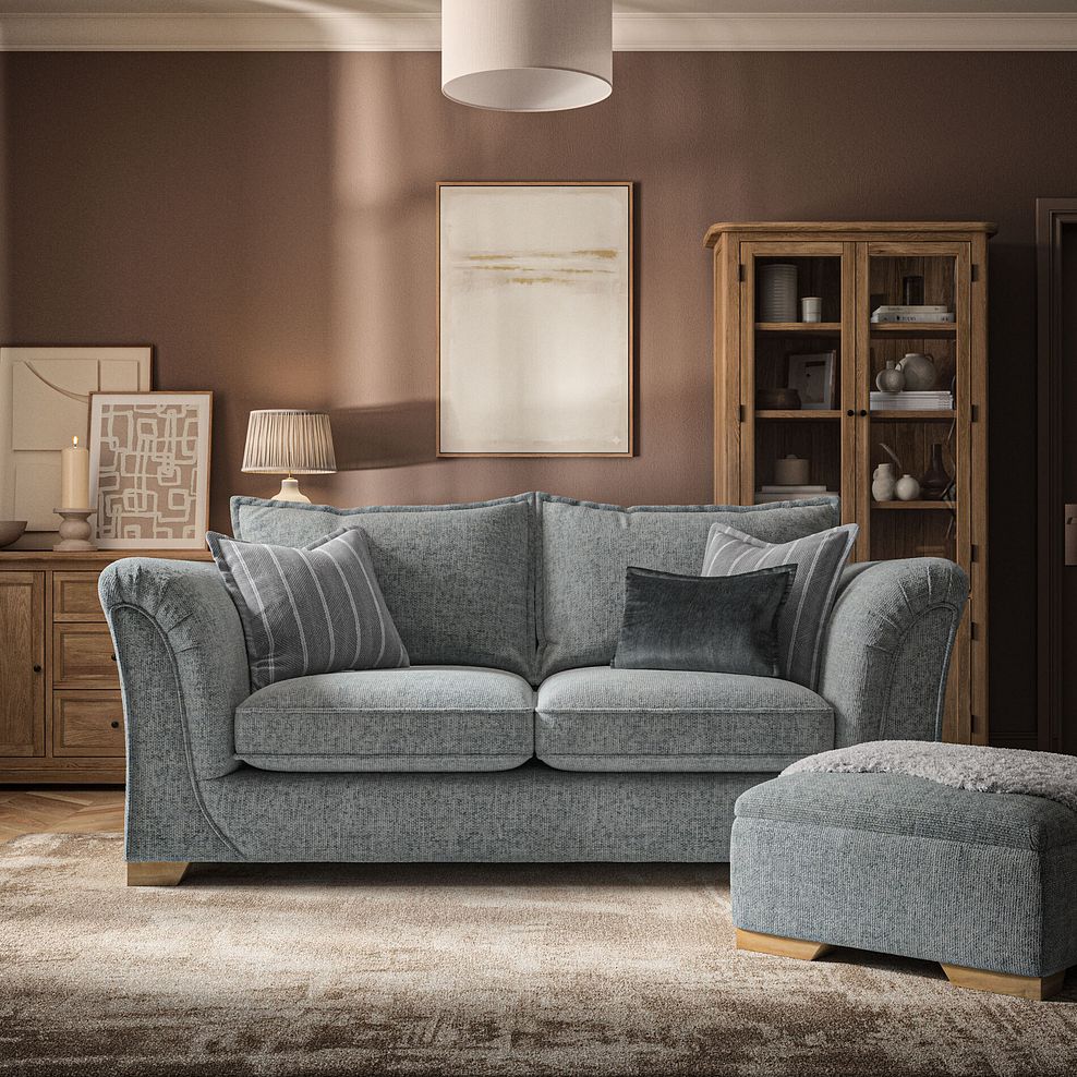 Milldale 3 Seater Sofa in Milo Pewter Fabric with Grey Scatters 2