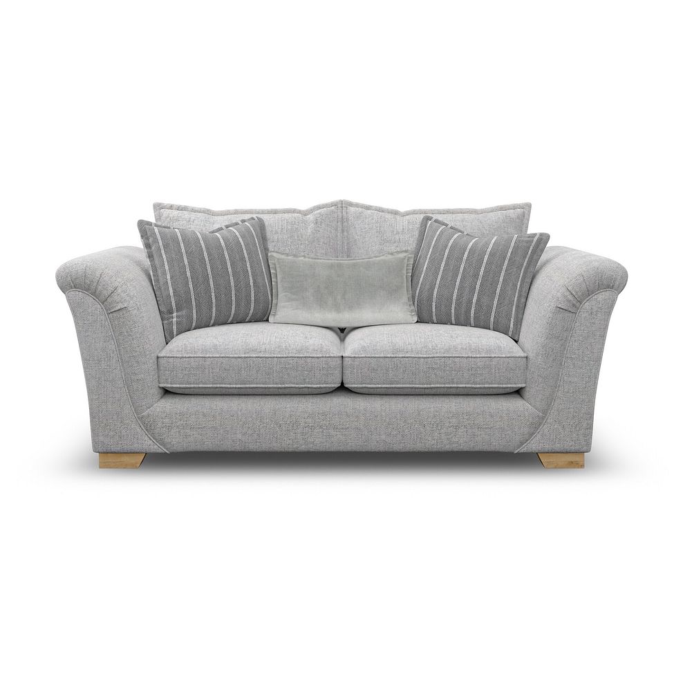 Milldale 3 Seater Sofa in Milo Silver Fabric with Grey Scatters 2