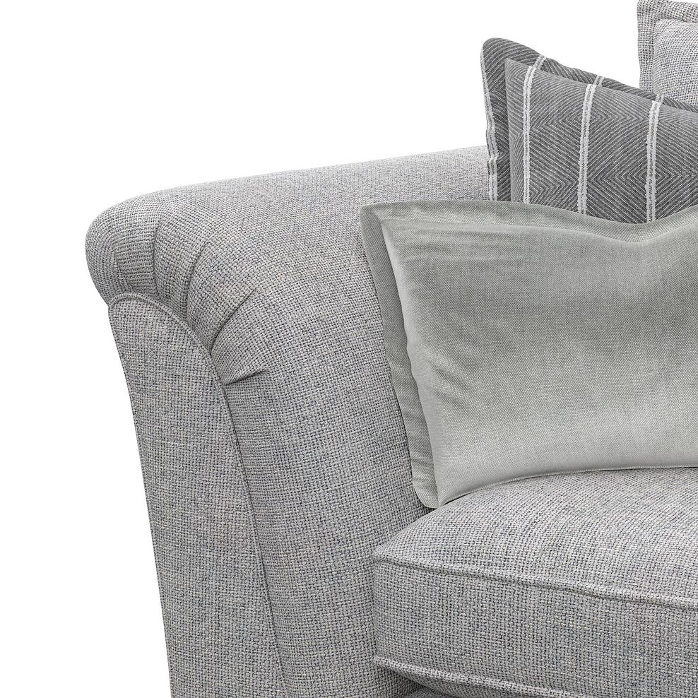 Milldale 3 Seater Sofa in Milo Silver Fabric with Grey Scatters 9
