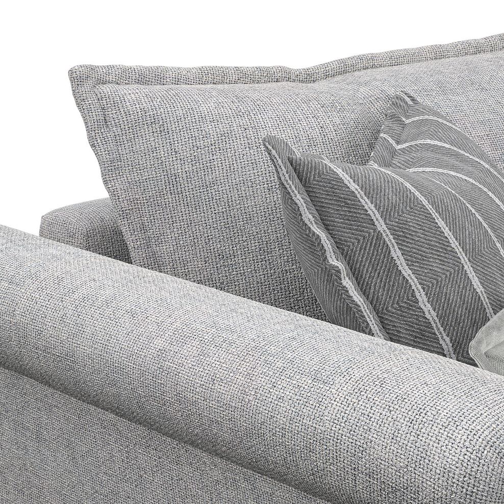 Milldale 3 Seater Sofa in Milo Silver Fabric with Grey Scatters 10