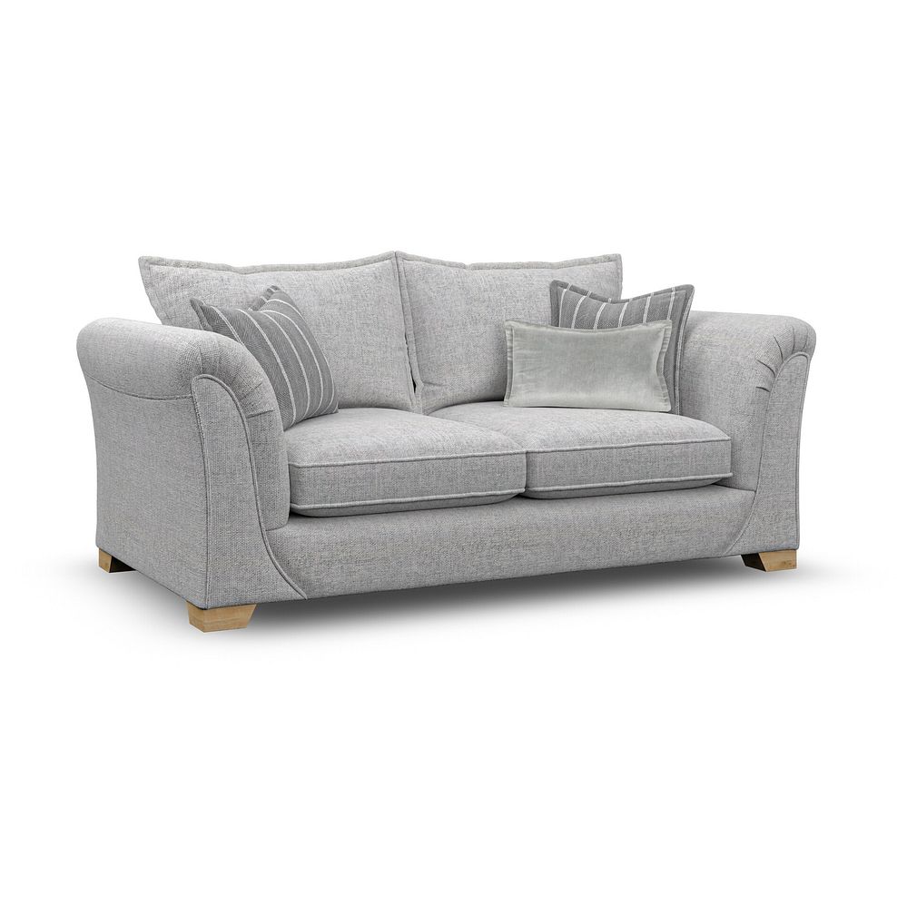 Milldale 3 Seater Sofa in Milo Silver Fabric with Grey Scatters 3