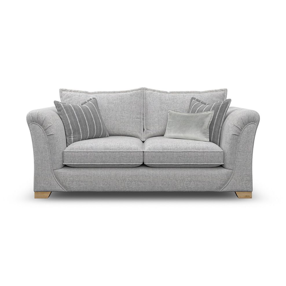 Milldale 3 Seater Sofa in Milo Silver Fabric with Grey Scatters 4