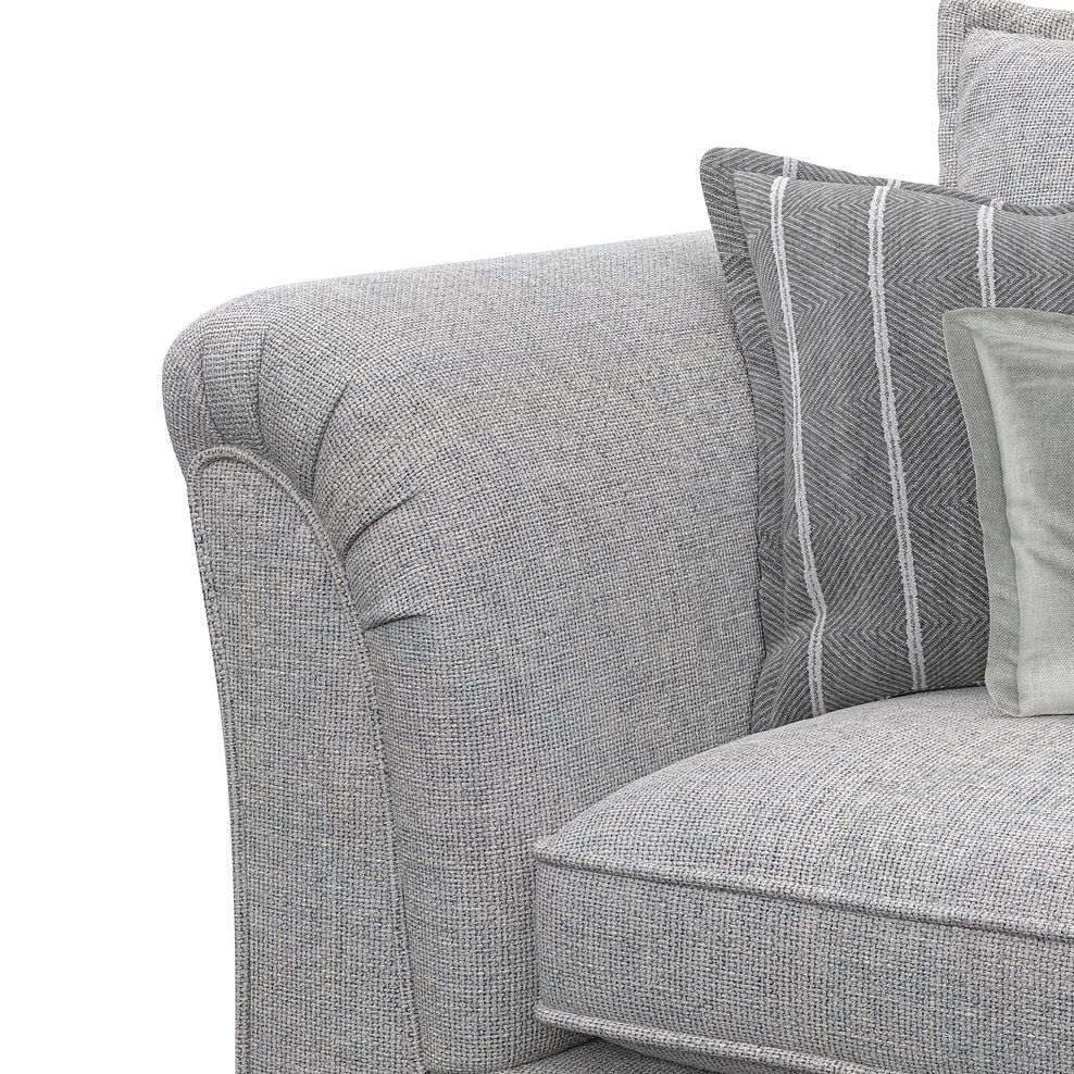Milldale 3 Seater Sofa in Milo Silver Fabric with Grey Scatters 9