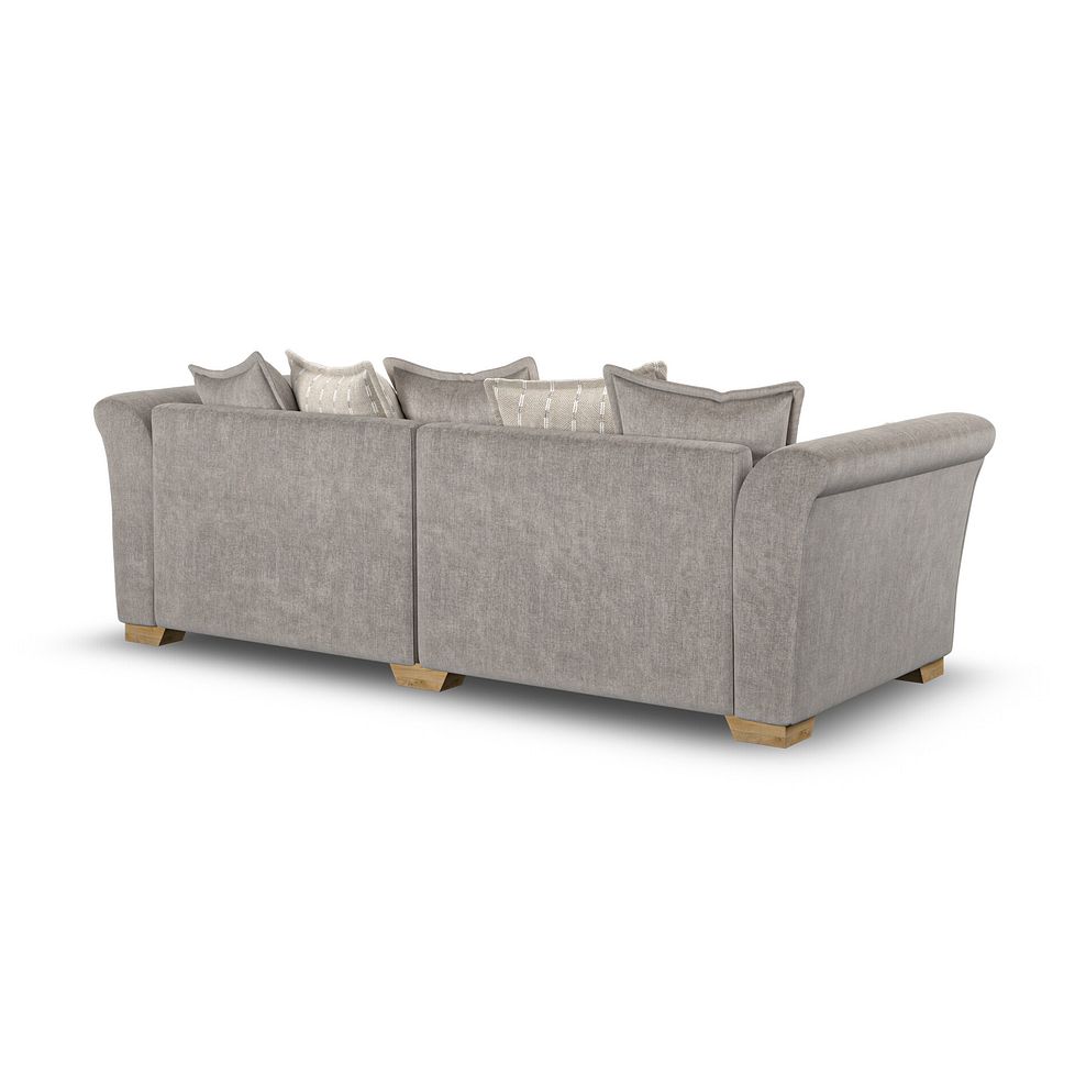 Milldale 4 Seater Pillow Back Sofa in Garda Acier Fabric with Linen Scatters 3