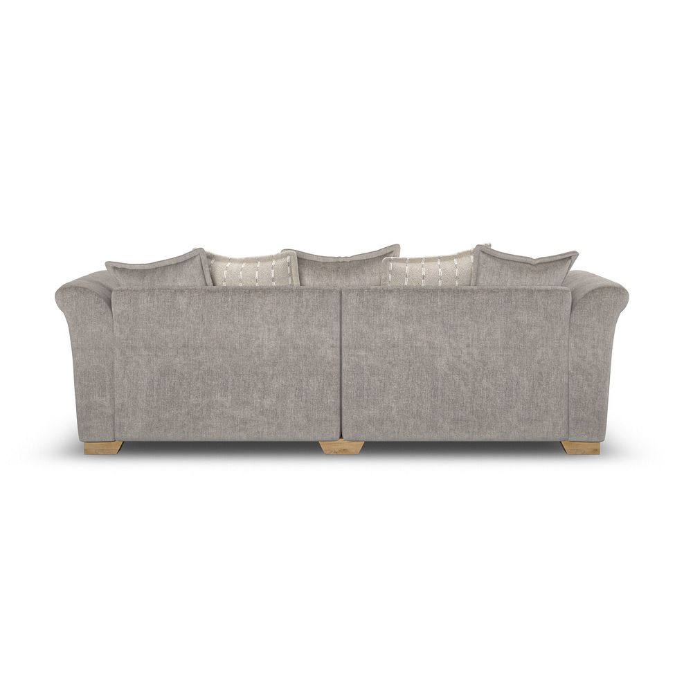 Milldale 4 Seater Pillow Back Sofa in Garda Acier Fabric with Linen Scatters 4