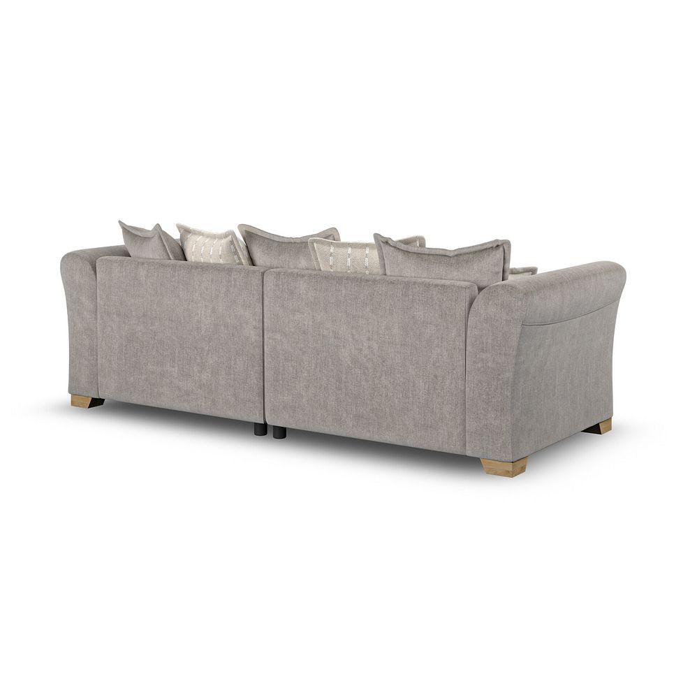 Milldale 4 Seater Pillow Back Sofa in Garda Acier Fabric with Linen Scatters 5