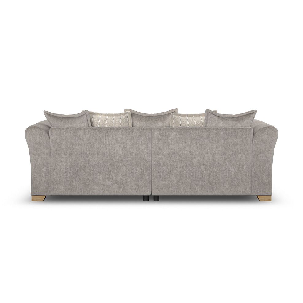 Milldale 4 Seater Pillow Back Sofa in Garda Acier Fabric with Linen Scatters 6