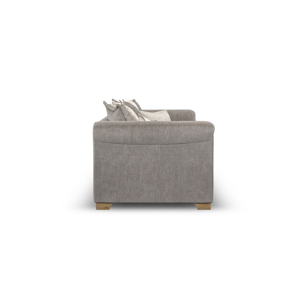 Milldale 4 Seater Pillow Back Sofa in Garda Acier Fabric with Linen Scatters 7