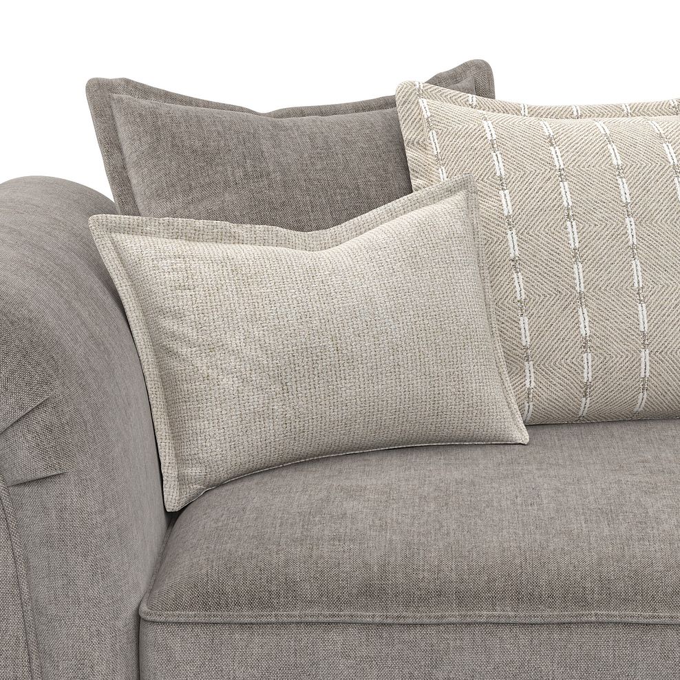 Milldale 4 Seater Pillow Back Sofa in Garda Acier Fabric with Linen Scatters 8