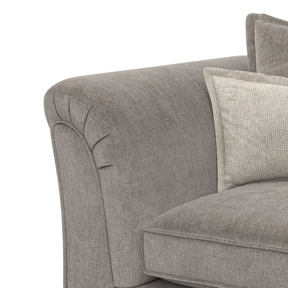 Milldale 4 Seater Pillow Back Sofa in Garda Acier Fabric with Linen Scatters 9