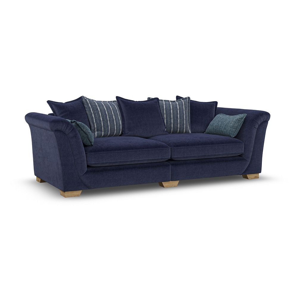 Milldale 4 Seater Pillow Back Sofa in Garda Atomic Fabric with Navy Scatters 1