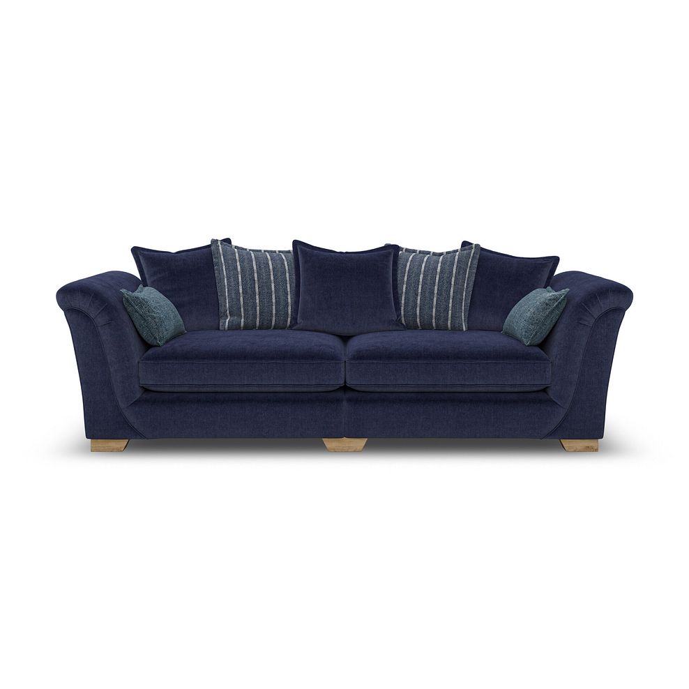 Milldale 4 Seater Pillow Back Sofa in Garda Atomic Fabric with Navy Scatters 2