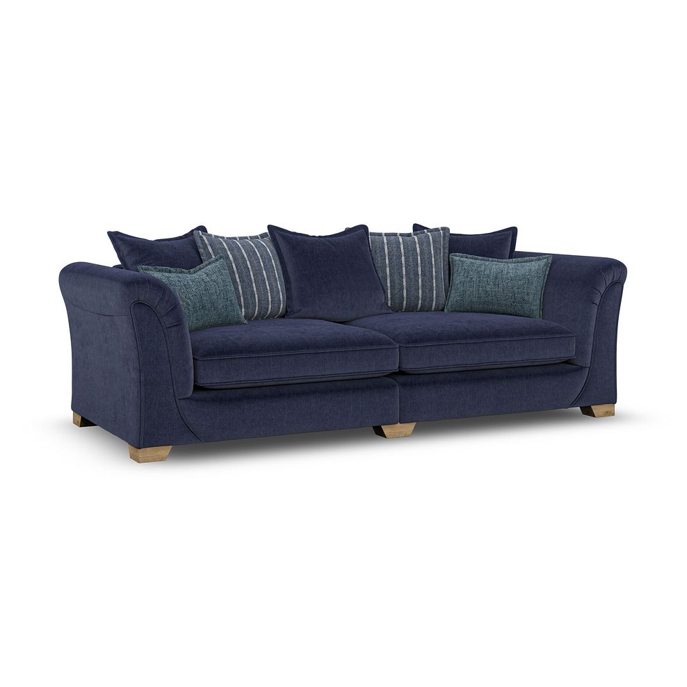 Milldale 4 Seater Pillow Back Sofa in Garda Atomic Fabric with Navy Scatters 3