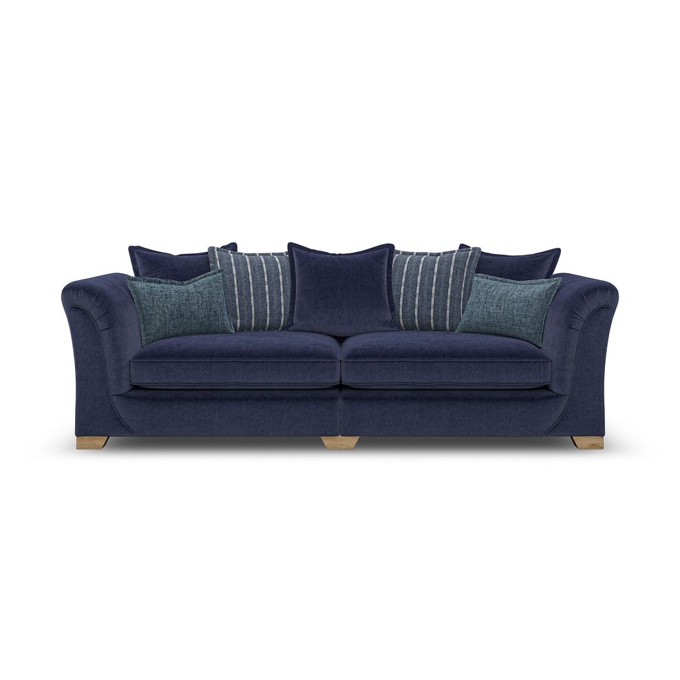 Milldale 4 Seater Pillow Back Sofa in Garda Atomic Fabric with Navy Scatters 4
