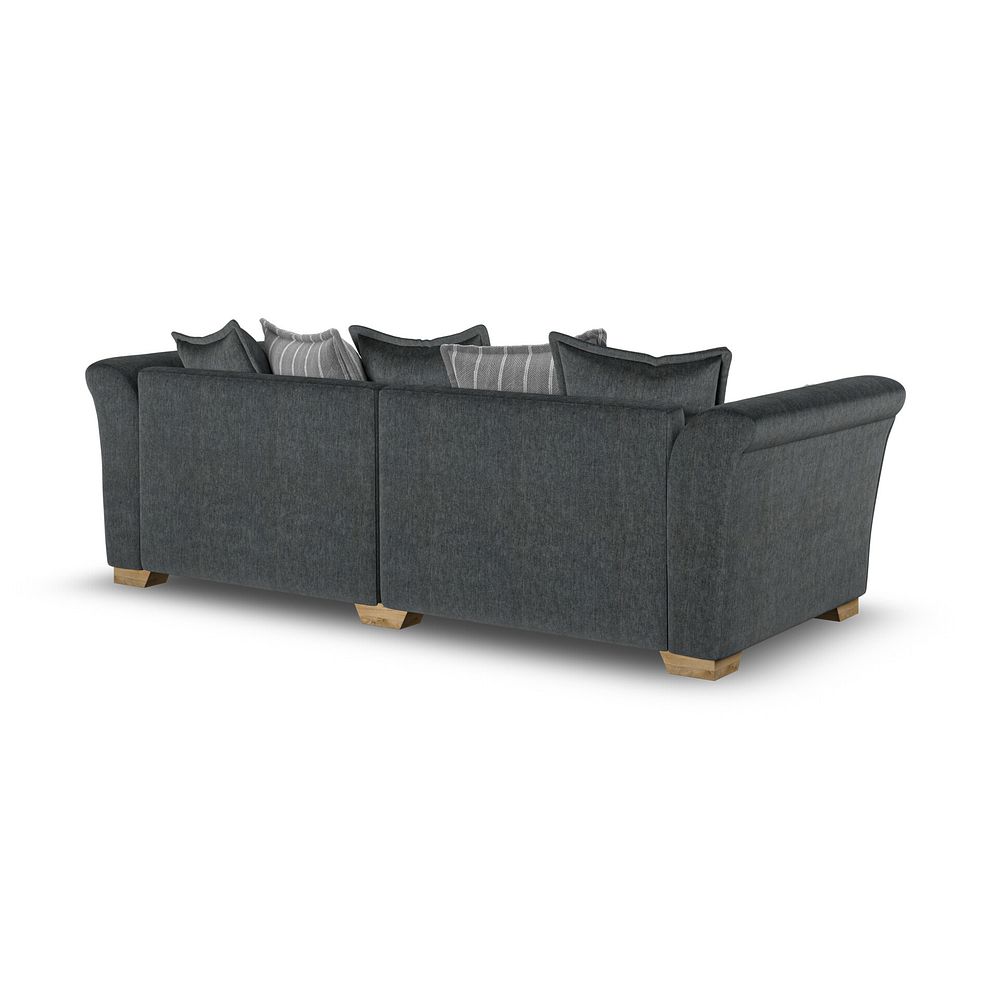 Milldale 4 Seater Pillow Back Sofa in Garda Carbon Fabric with Grey Scatters 3