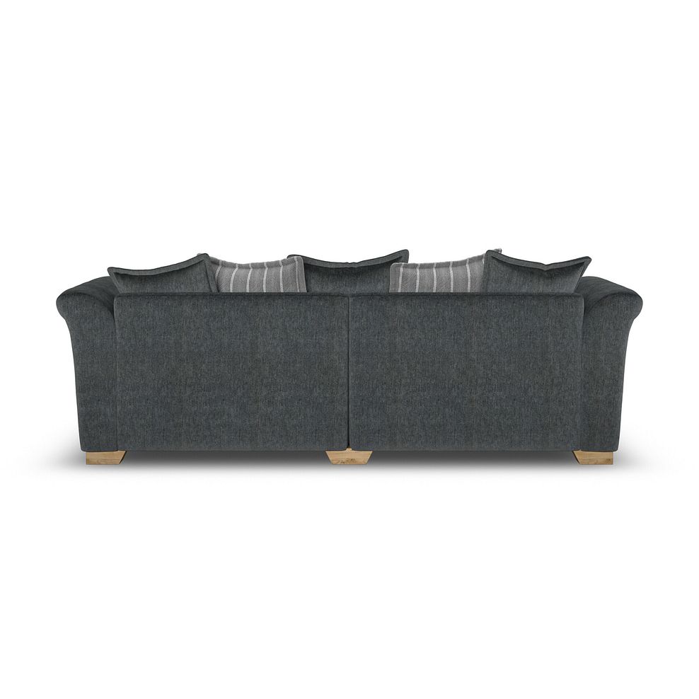 Milldale 4 Seater Pillow Back Sofa in Garda Carbon Fabric with Grey Scatters 4