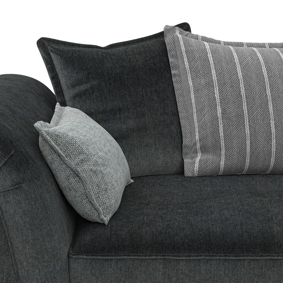 Milldale 4 Seater Pillow Back Sofa in Garda Carbon Fabric with Grey Scatters 8