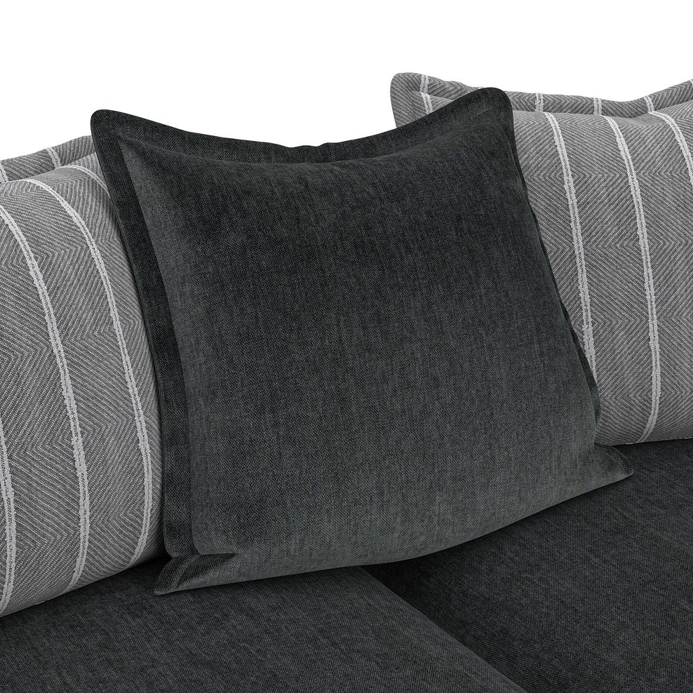 Milldale 4 Seater Pillow Back Sofa in Garda Carbon Fabric with Grey Scatters 10