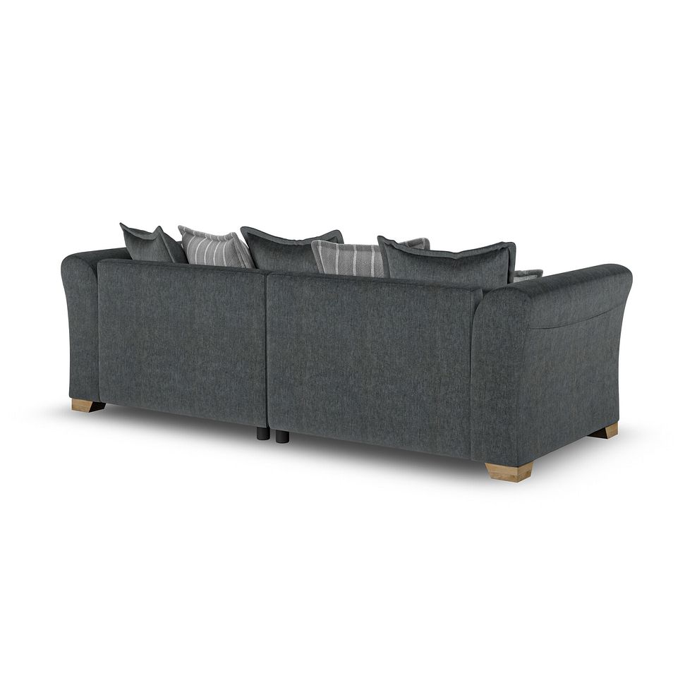 Milldale 4 Seater Pillow Back Sofa in Garda Carbon Fabric with Grey Scatters 4
