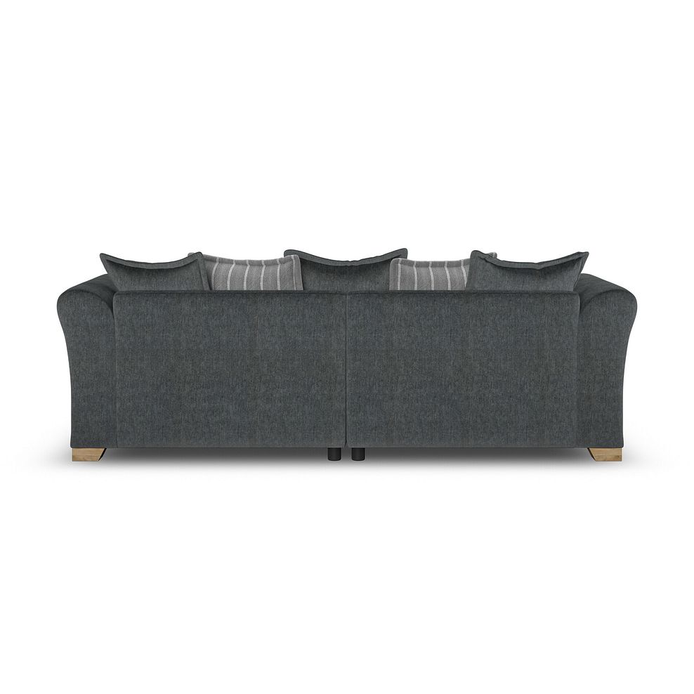 Milldale 4 Seater Pillow Back Sofa in Garda Carbon Fabric with Grey Scatters 5