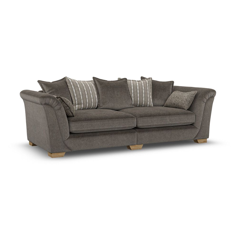 Milldale 4 Seater Pillow Back Sofa in Garda Moody Fabric with Earth Scatters 1