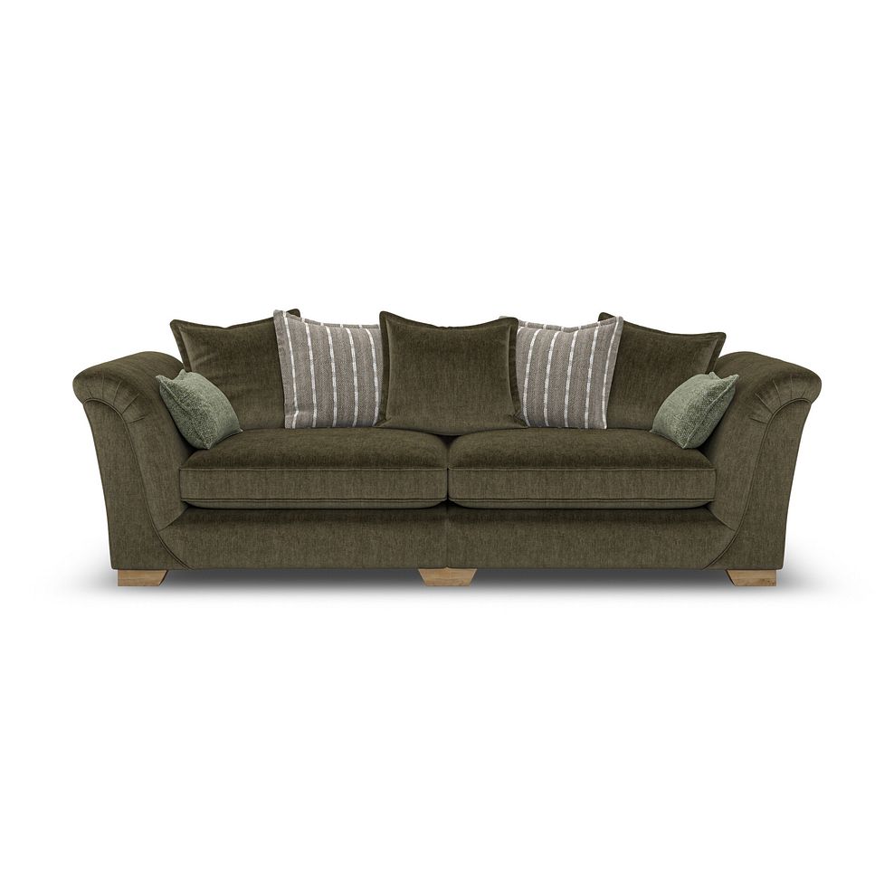 Milldale 4 Seater Pillow Back Sofa in Garda Seaweed Fabric with Earth Scatters 2