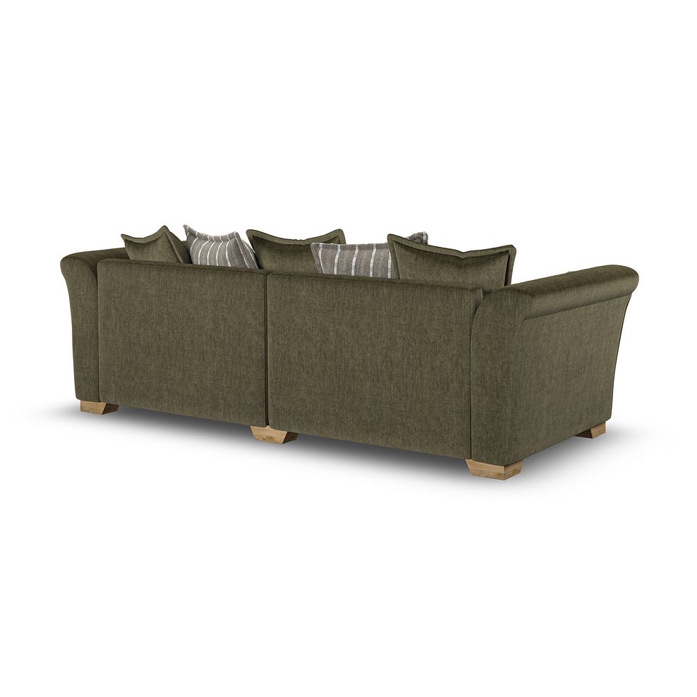 Milldale 4 Seater Pillow Back Sofa in Garda Seaweed Fabric with Earth Scatters 3